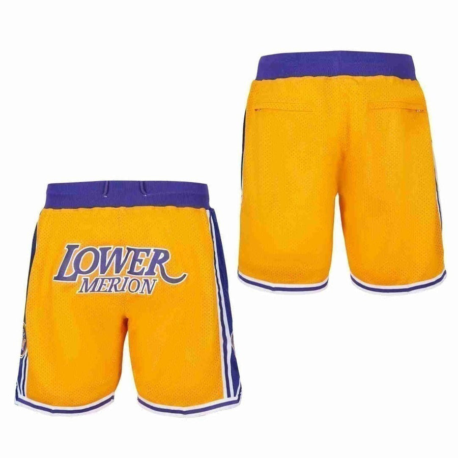 Kobe Bryant Lower Merion Yellow and Purple Shorts