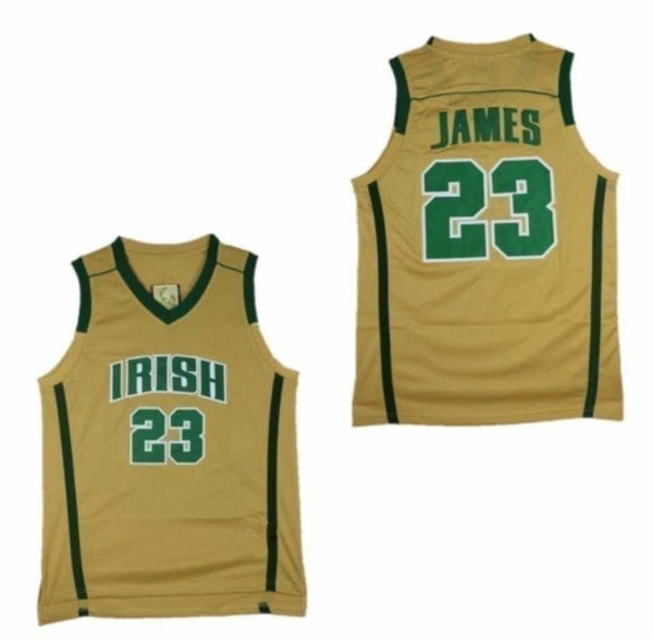  Men's Irish Championship #23 James High School Basketball  Jersey Stitched Size S Green : Sports & Outdoors