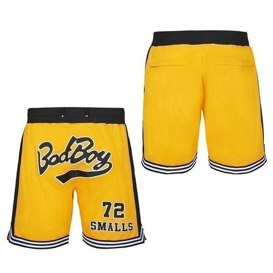 Bad Boy 72 Yellow Basketball Shorts - Biggie Smalls - HaveJerseys