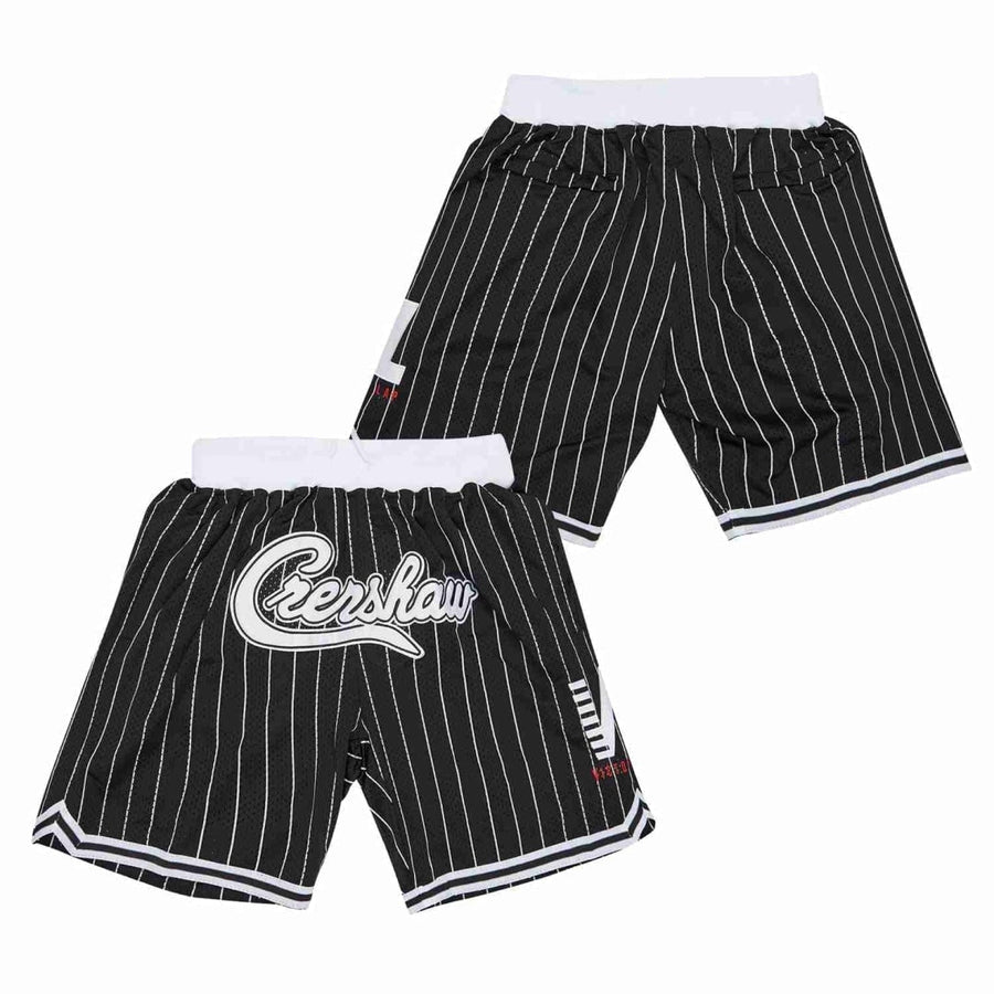Black Pinstripe Crenshaw Shorts