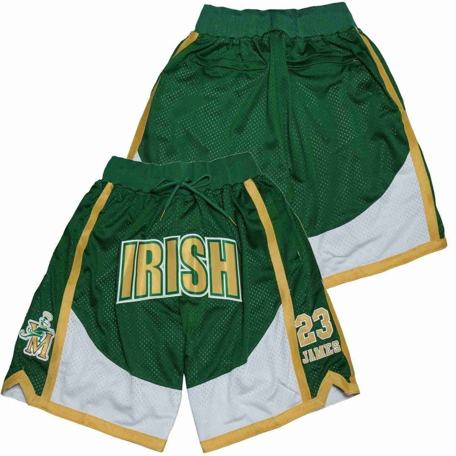 LeBron James #23 Irish Basketball Shorts - HaveJerseys